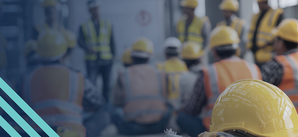 Group of construction workers in a training session